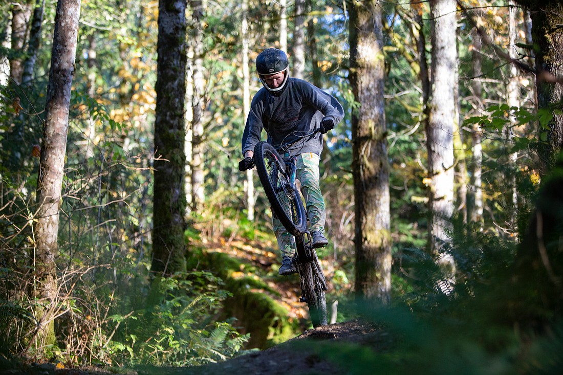 Jack Hilt rides on Galbraith Mountain on Saturday, Oct. 30, 2021.