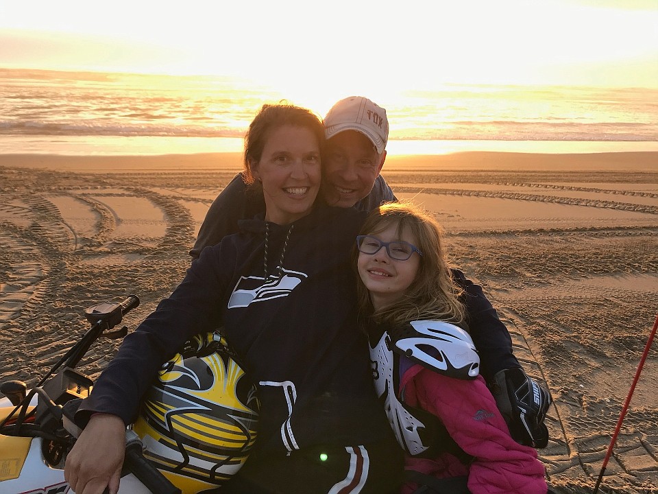 Tawsha and Jason Thompson of Lynden with their youngest of three daughters. Jason Thompson was one of two Whatcom County Sheriff's deputies shot last week answering a disturbance call in Peaceful Valley.