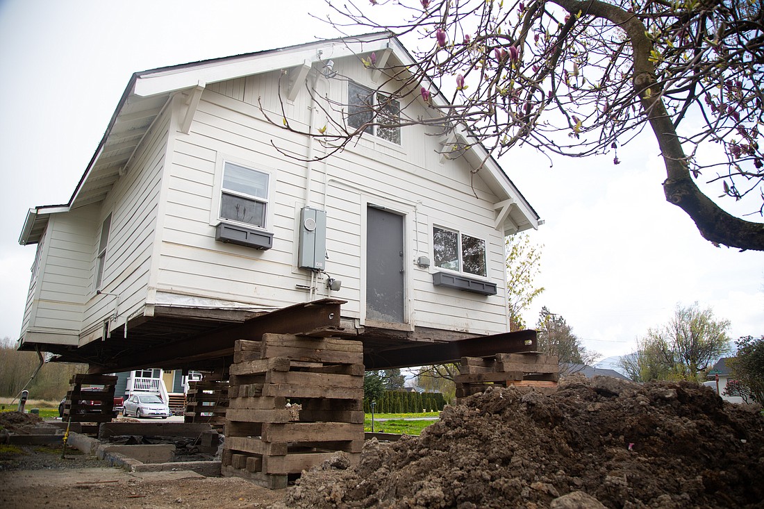 Nicole Miller's two-bedroom home was lifted off its foundation for repairs following the floods in Sumas in November. There are only a few companies in Whatcom capable of lifting Miller's home onto stilts. One tried to charge Miller over $30,000, while the other said they could do it for $17,000.