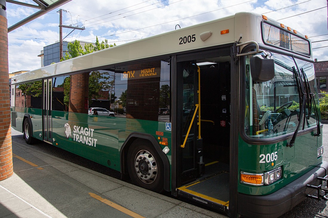 The Skagit Transit 80X bus to Mount Vernon waits at the Bellingham Station on July 6.