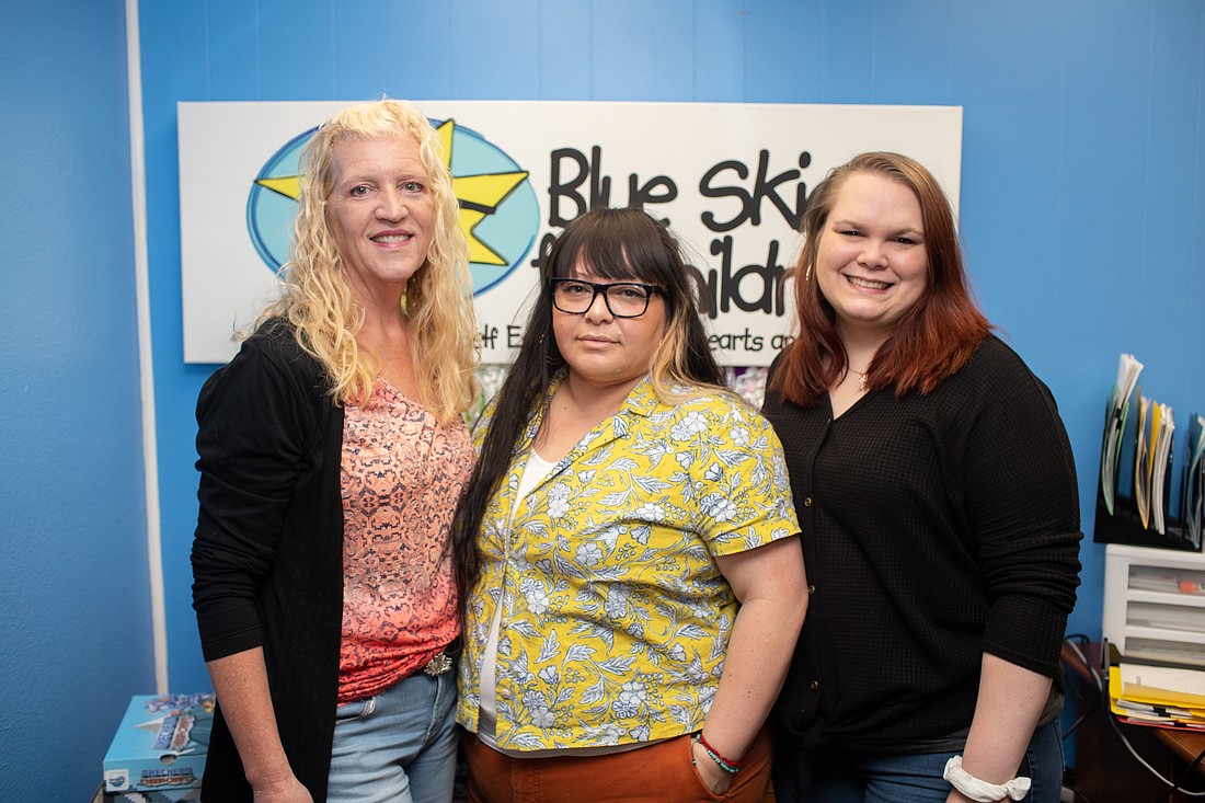 Blue Skies for Children is staffed by, from left, executive director Kim Nakatani, program coordinator Nikki Juarez and administrative coordinator Rachael Burton. Through the nonprofit, they provide local children with necessities and also sponsor enrichment programs.