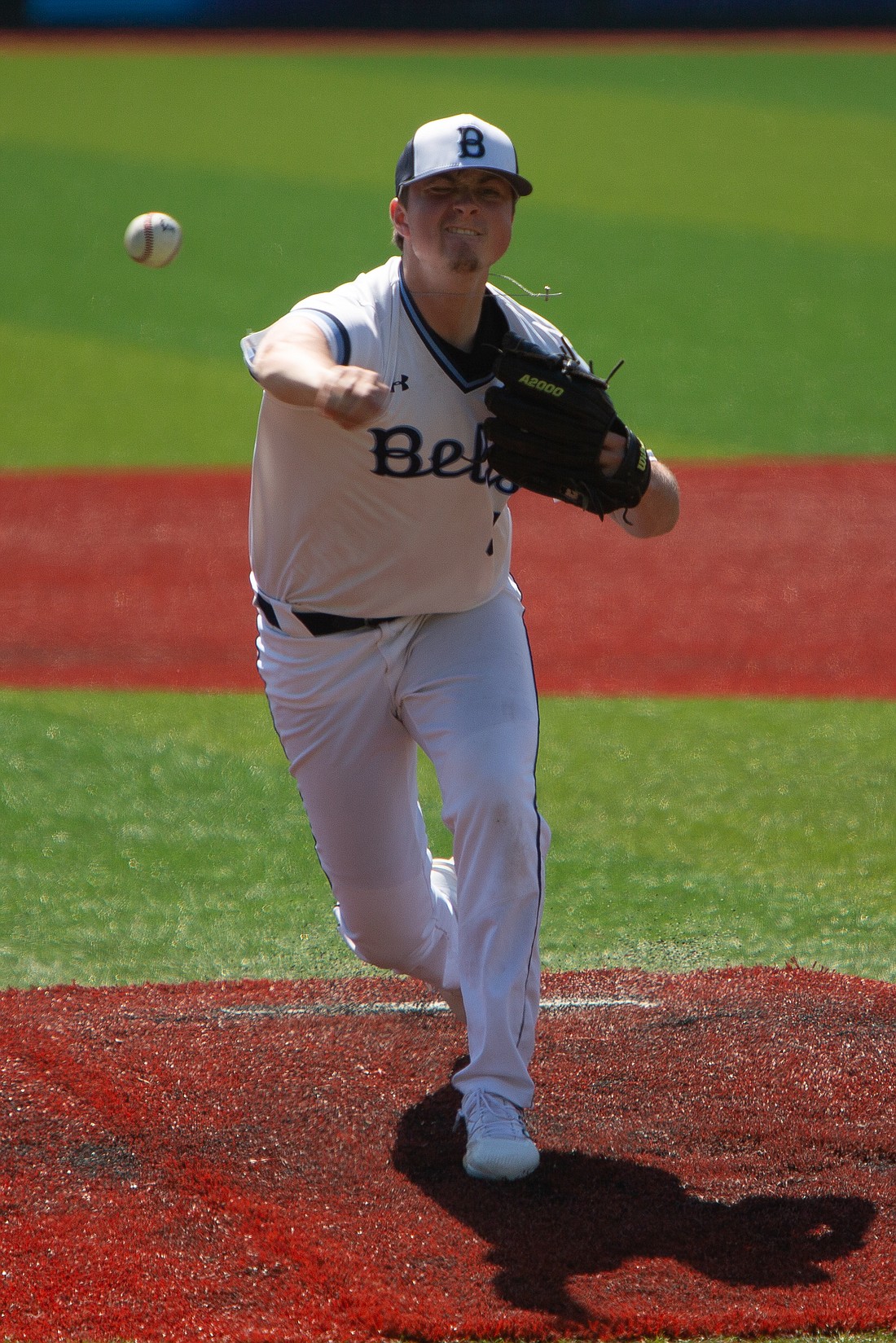 Bellingham Bells pitcher Connor Bourbon throws a pitch against the Kelowna Falcons July 24.