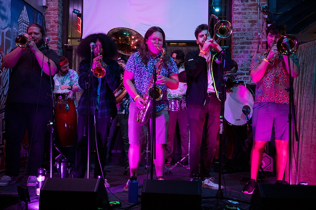 Hear modern sounds along with traditional New Orleans brass band music when Analog Brass performs at the Kulshan Trackside stage Thursday, Aug. 18, and at the Stones Throw Block Party Saturday, Aug. 20. The ensemble has been playing shows, house parties and at protests since 2017.