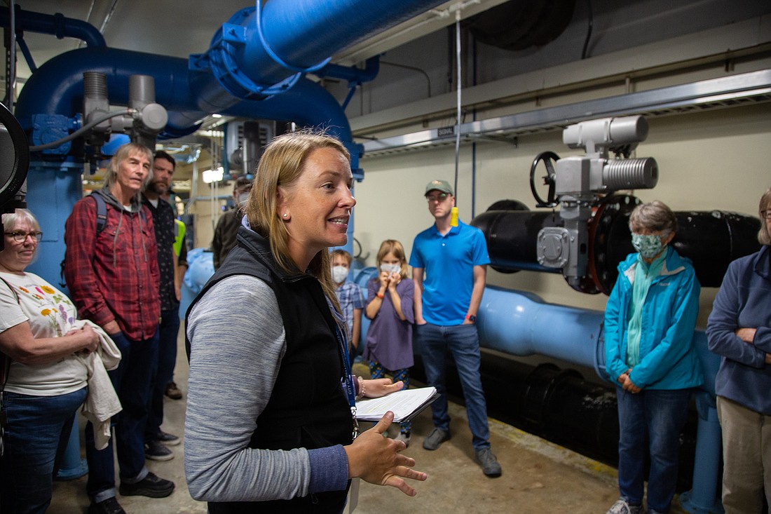Environmental Education and Outreach Specialist Andrea Reiter leads a tour of the City of Bellingham Water Treatment Plant on Sept. 14 during Whatcom Water Week. Locals were invited to tour the facility to see various stages of water treatment.