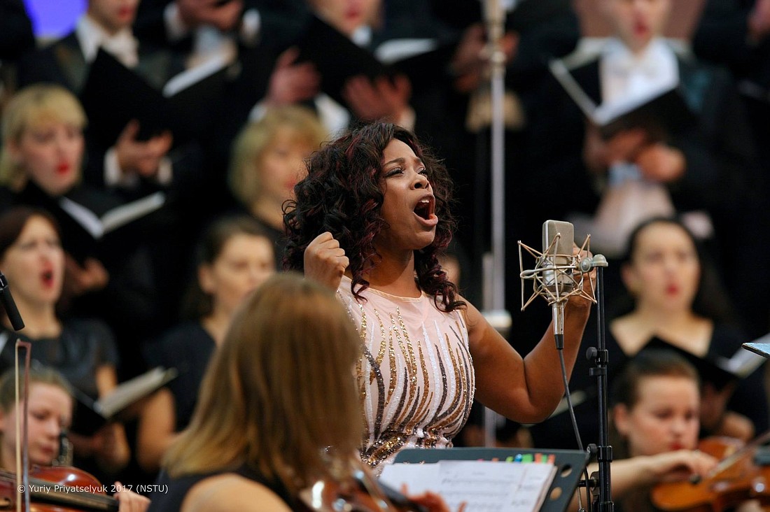 In 2017, singer, songwriter, pianist and composer Gina Williams performed her song “Crucifixus” in Kiev, Ukraine with a full orchestra. All the various components of the piece were written by Williams, including her operatic vocals.