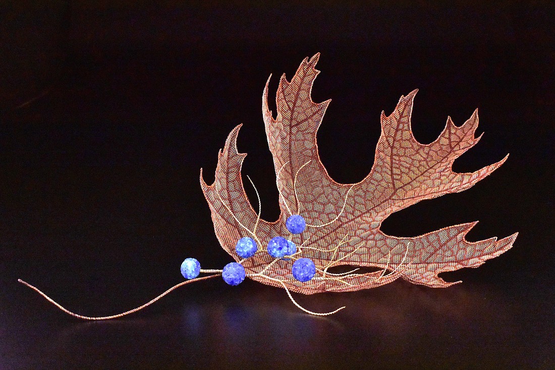 “Enveloping Nature” will be one of Lanny Bergner's flame-painted mesh sculptures on display at an opening reception Friday, Oct. 7 at the Scott Milo Gallery in Anacortes as part of the monthly First Friday Artwalk. The new works from Bergner's “Leaves of Philadelphia” series can be seen through November.