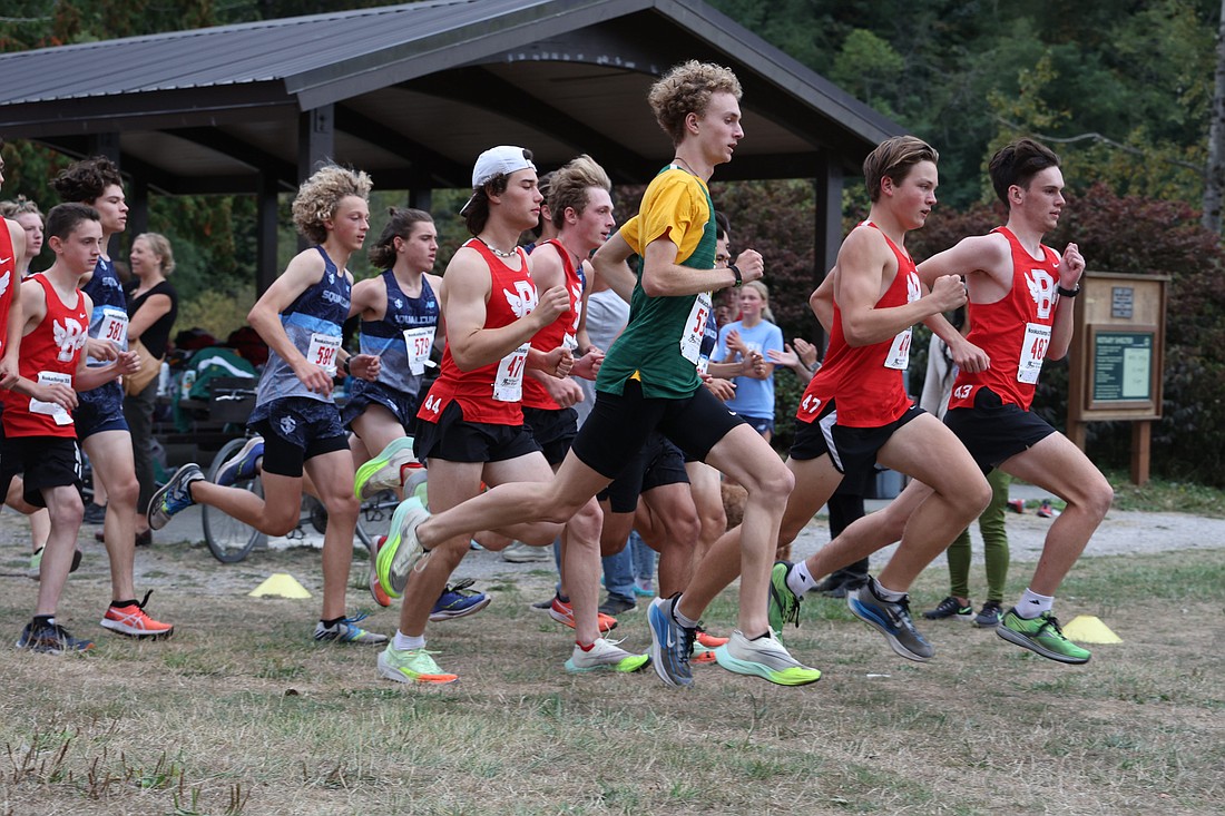 Sehome, Bellingham and Squalicum teams compete in cross country races at Lake Padden on Sept. 28.
