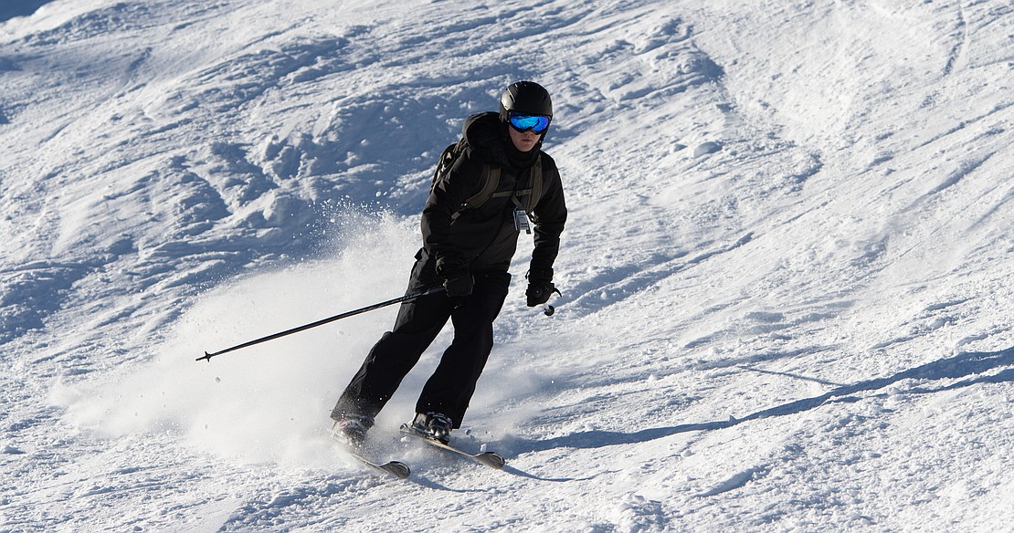Sam Rothleutner skis down North Face.