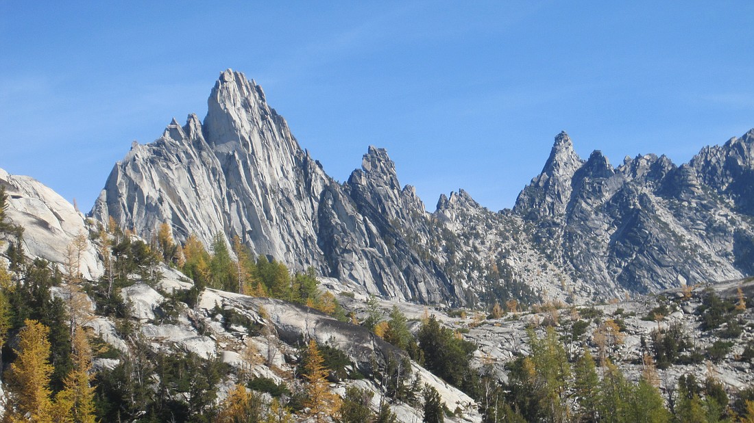 Prusik Peak, Boxtop and the High Priest are on the Enchantment Loop near Leavenworth. The Enchantment Loop is on a permit lottery system for overnight camping.