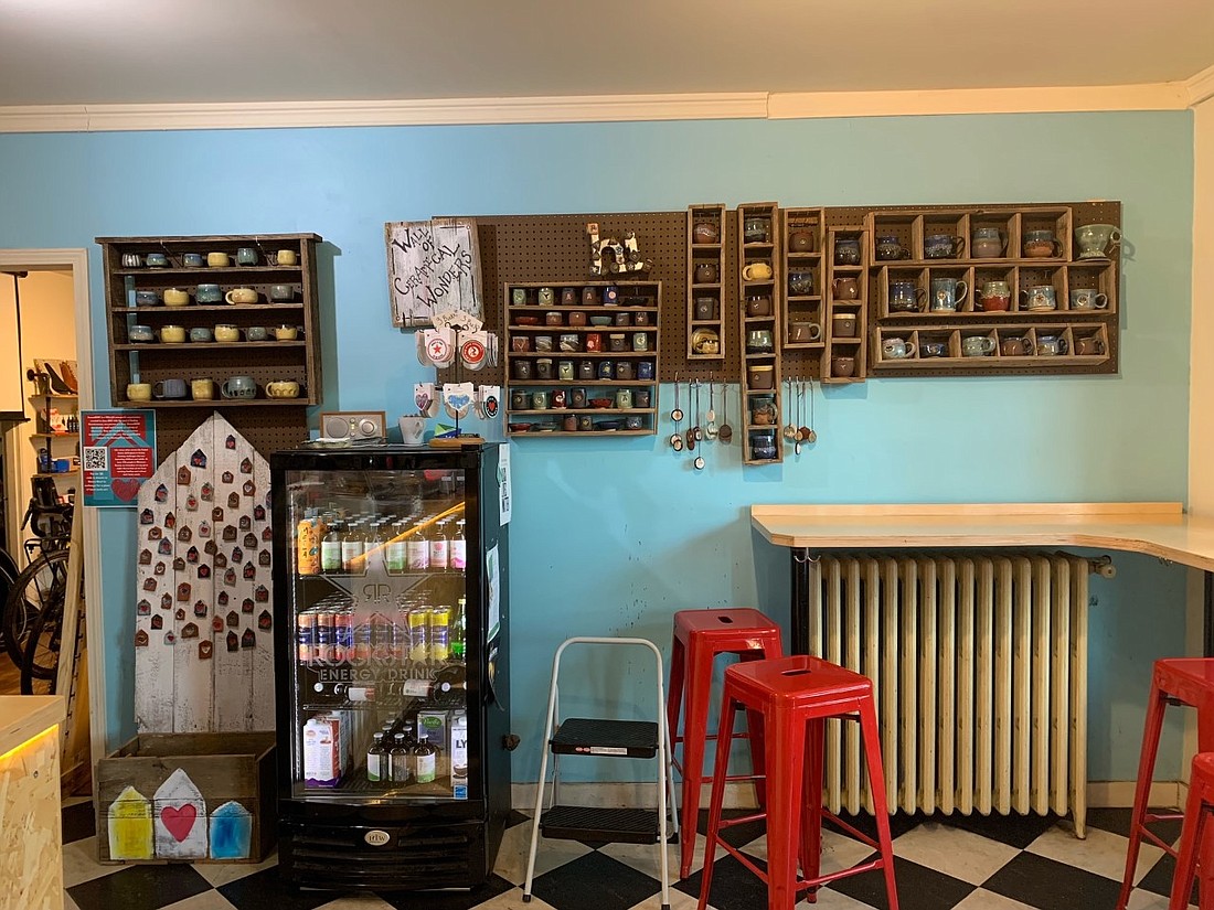 If you're looking for last-minute gifts, check out potter Sara Young's "Ceramical Wall of Wonders" at Cafe Velo. Mugs, cups, bowls, ornaments and magnets are on display and for sale through Dec. 31, with 10% of proceeds going to Homes Now!, a nonprofit committed to ending homelessness.