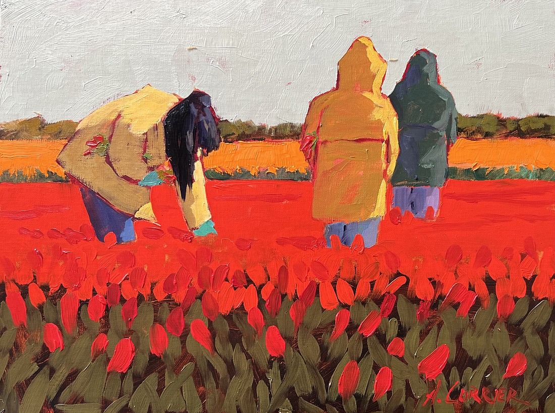 Alfred Currier's “Skagit Pickers” will be one of the paintings on display at an opening reception featuring new works by Currier and Anne Schreivogl Friday, Feb. 3 at the Scott Milo Gallery. The event is part of the monthly Artwalk taking place in downtown Anacortes.