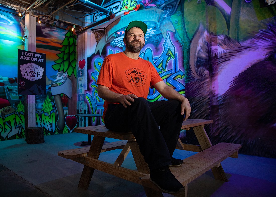 Shawn Cass, aka "Ruckas," has helped define Bellingham's look with the murals he has created around the city. Some of Cass' more recent work can be seen at Bellingham Axe, where he bartends.
