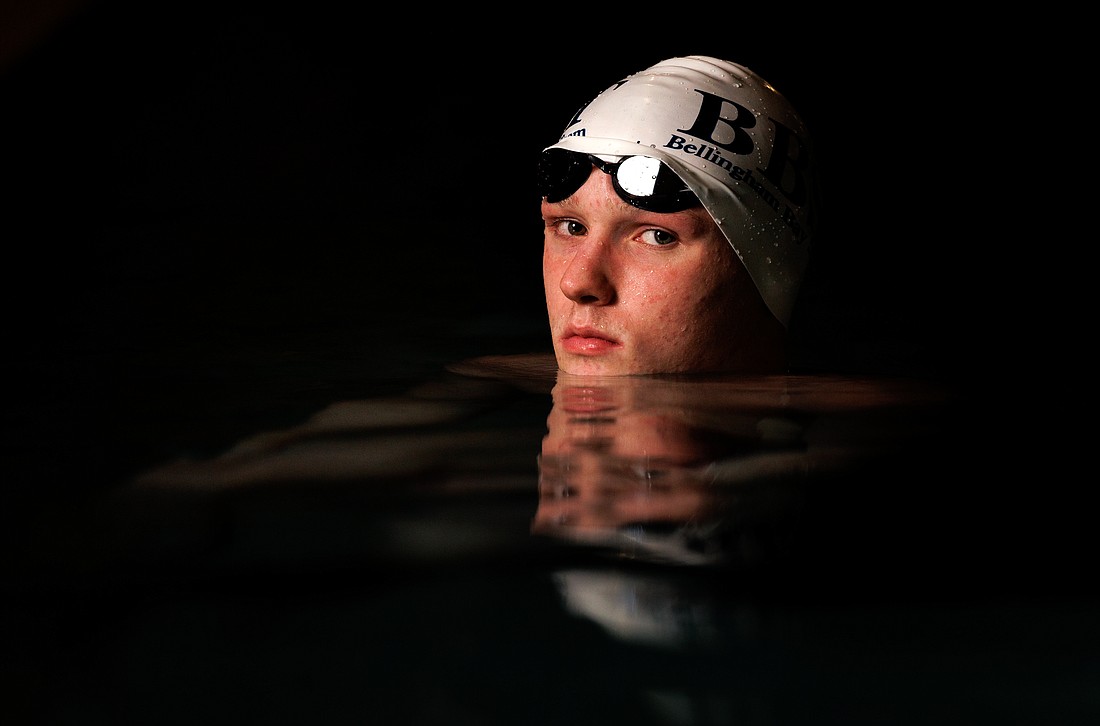 Bellingham High School swimmer Miles Cratsenberg on Jan. 22. Cratsenberg, a junior, recently set a new school record in the 200-yard freestyle race with a time of 1:42.44 on Jan. 17. The previous record was held by Dean DeKoster and stood for more than 40 years.