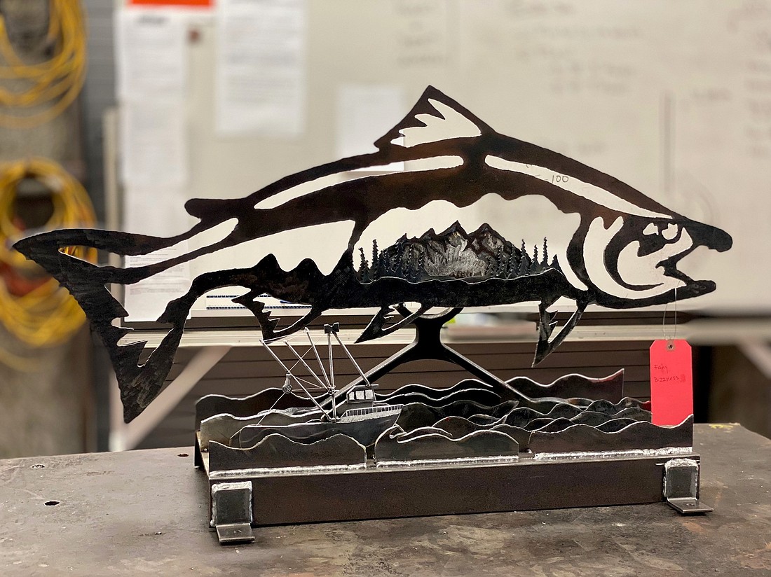 As part of Welding Fab Week, bid on pieces including "Fishy Business" through March 29. The 13 works were created by Bellingham Technical College welding students out of scrap metal. The pieces range from nature-inspired sculptures of gardens, fish and trees, to functional but beautiful benches and planters.