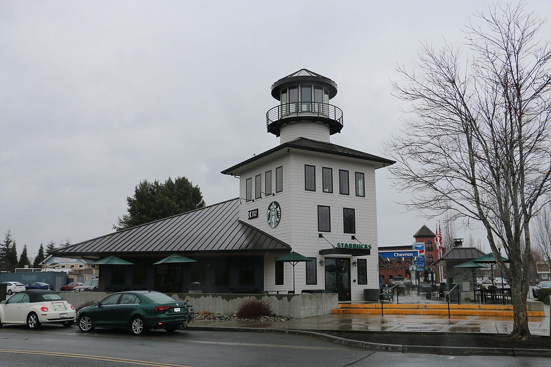 The Starbucks lighthouse in downtown Blaine was built in 2018 and modeled after a Blaine lighthouse that was decommissioned and torn down in 1944.