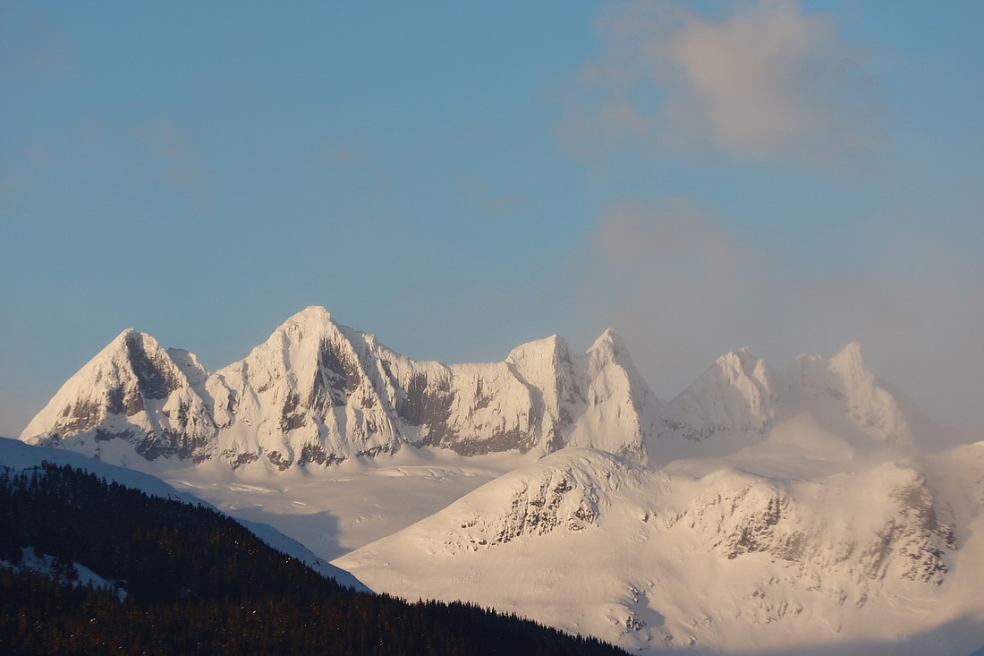 Clouds pass by near the Mendenhall Towers in Juneau. Climbers Ryan Johnson of Juneau and Marc-Andre Leclerc of British Columbia were reported missing near the towers on March 7, 2018.