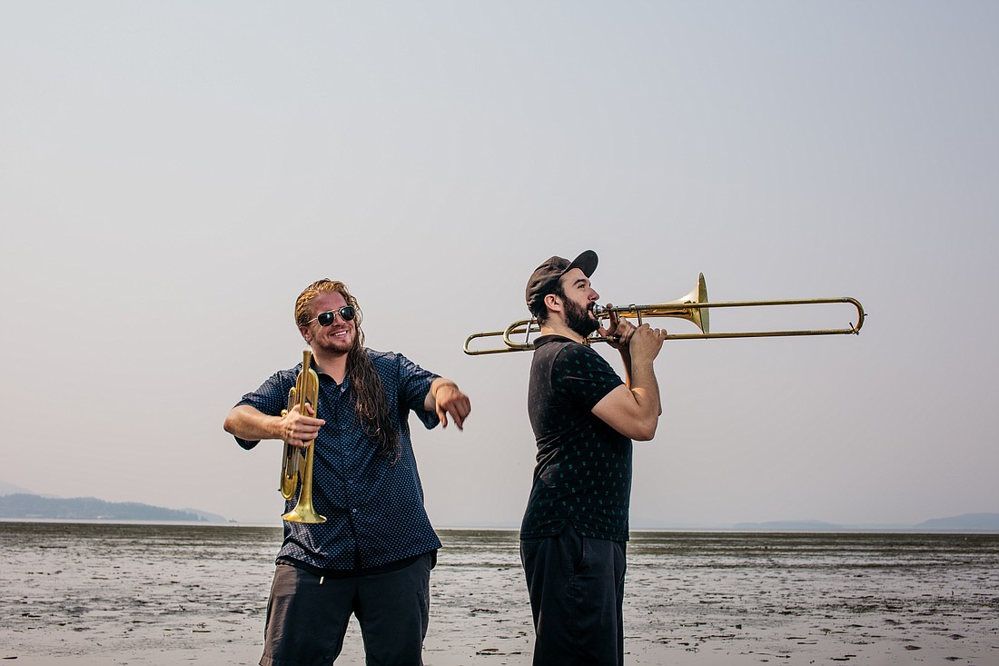 Willdabeast is comprised of Will Glazier, left, and Dan De Lisle. The Bellingham-based duo have been working together on their unique brand of horn-fueled electronic music since 2015. The band's latest album, “Superhighway Afterglow,” is out now.