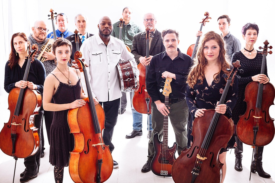 The Portland Cello Project, pictured, presents "Purple Reign" April 27 at the Mount Baker Theatre. The night's music will focus on a curated lineup of Prince songs, with musicians Saeeda Wright and Tyrone Hendrix joining the lineup.