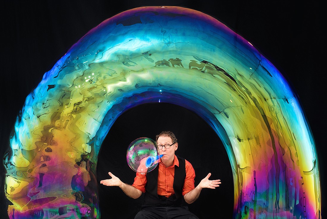 Louis Pearl — also known as The Amazing Bubble Man — will share the art, magic, science and fun of bubbles at a Sunday, May 14 performance at the Lincoln Theatre in Mount Vernon. Audience participation will be part of the show.