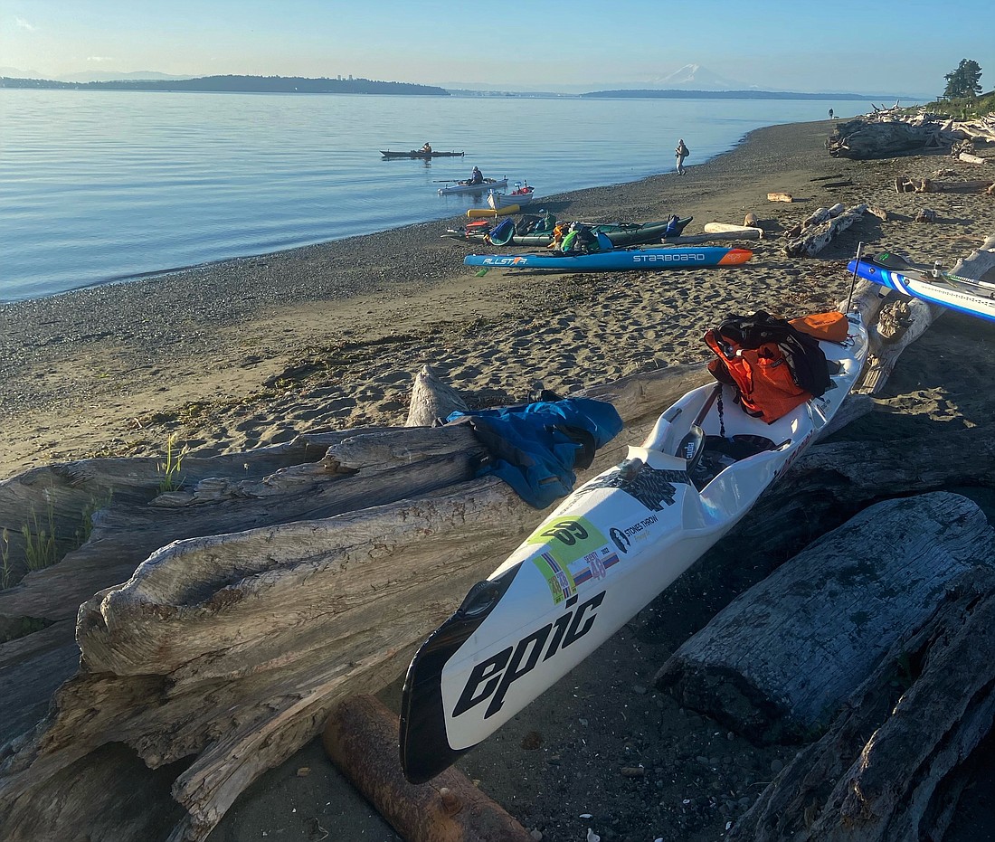 Bart Maupin, a Washington highway patrol officer, and Marc Fuhrmeister of Bellingham completed the Seventy48 race for the third time in their Epic V8 Double Surfski.