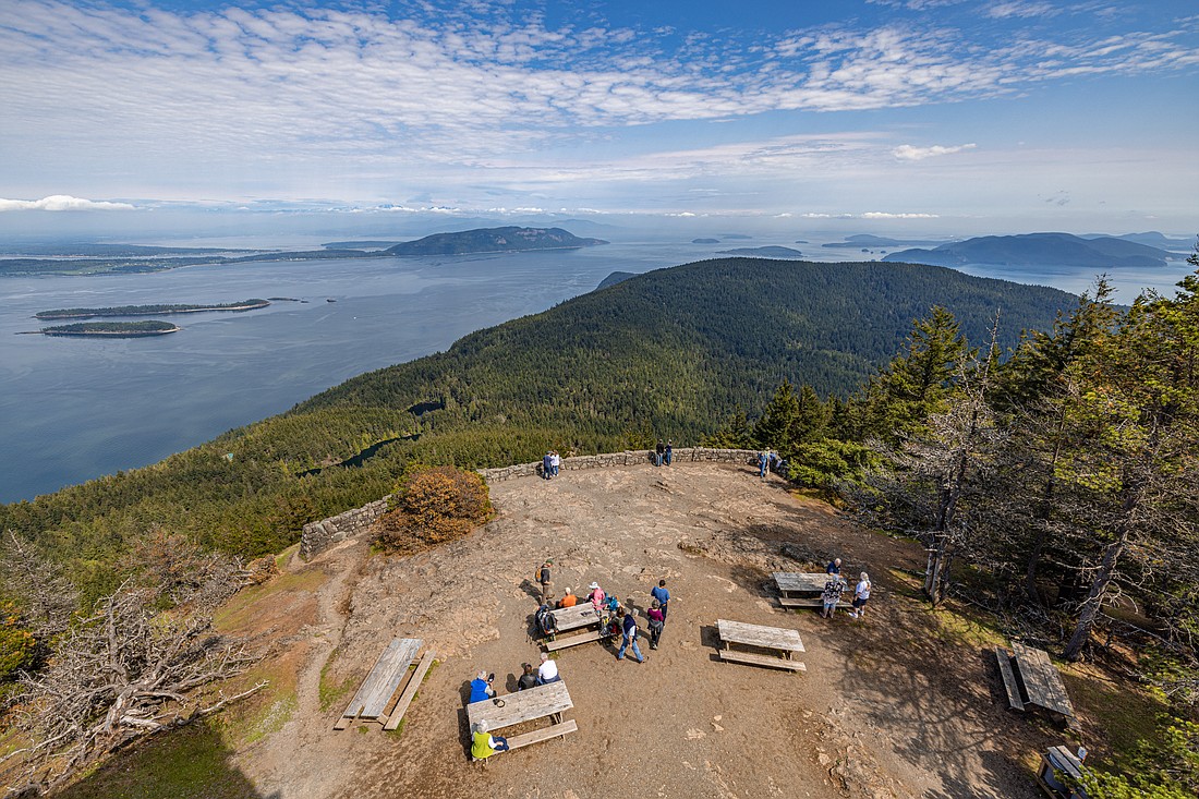 The views from the stone observation tower on top of Mount Constitution are spectacular.