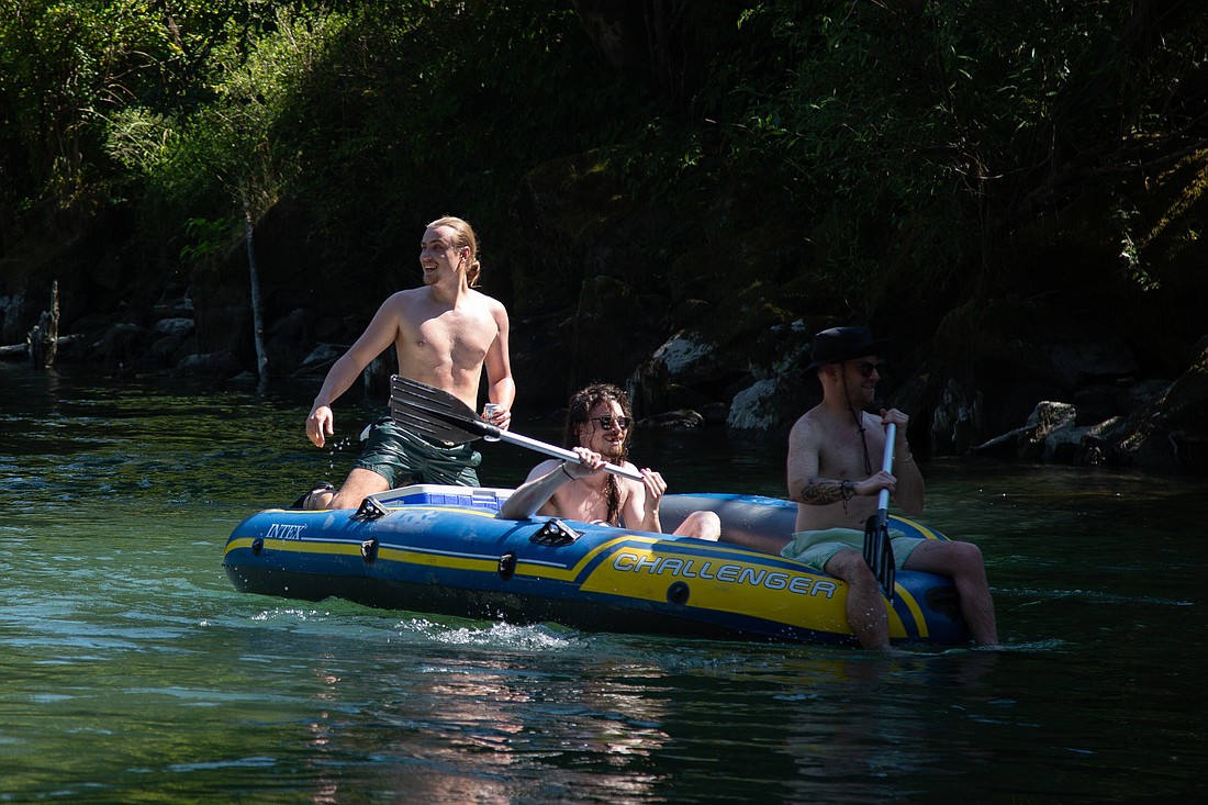 Paddlers head down the Nooksack River in July 2022. Whatcom County Council banned floating down the South Fork Nooksack River during a Tuesday, July 11 meeting, due to concerns the recreational activity is harming salmon.