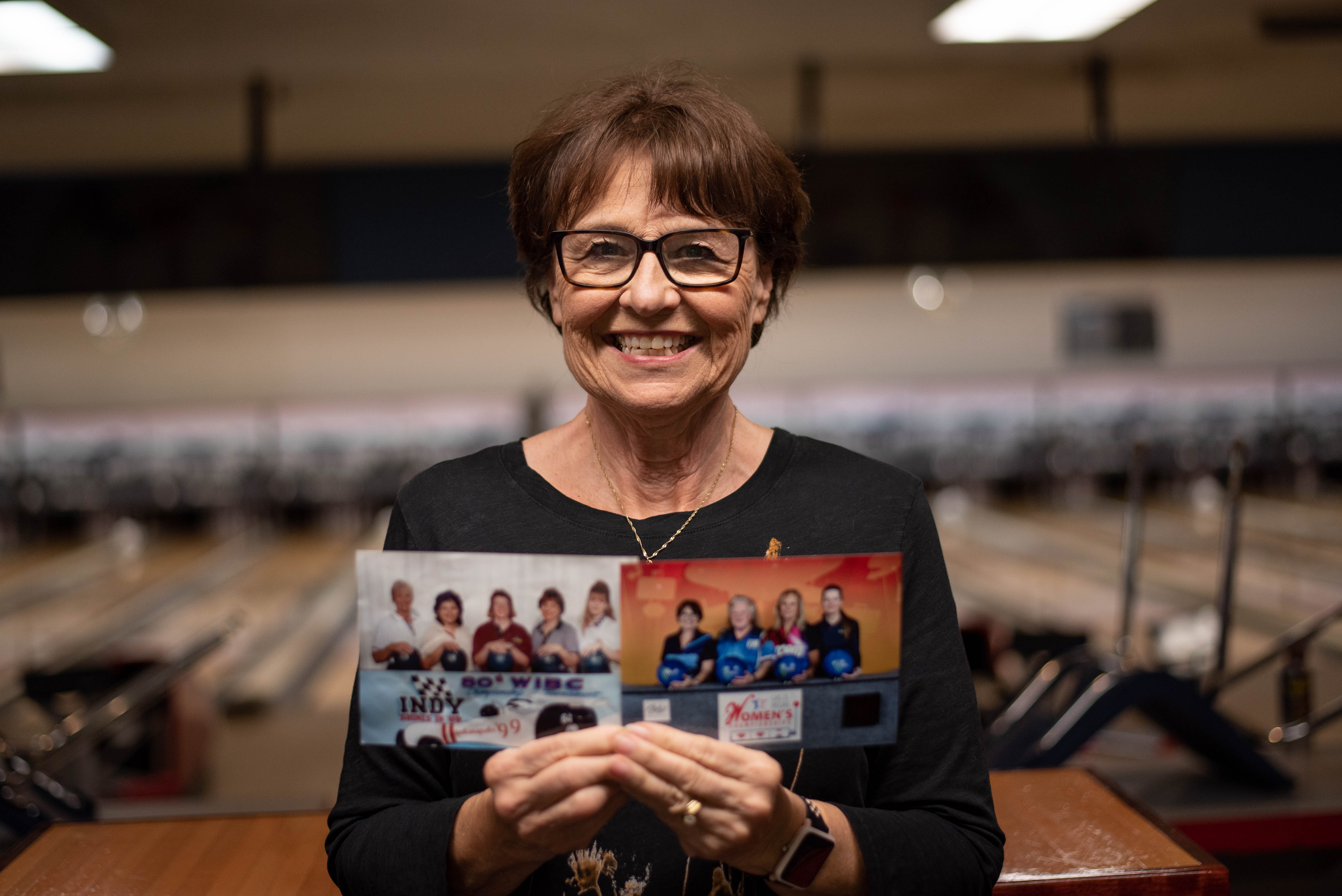 In April, Barbara Demorest of Bellingham reunited with two friends from her 1999 nationals team, left photo, to bowl in this year’s International Golden Ladies Classic in Las Vegas.