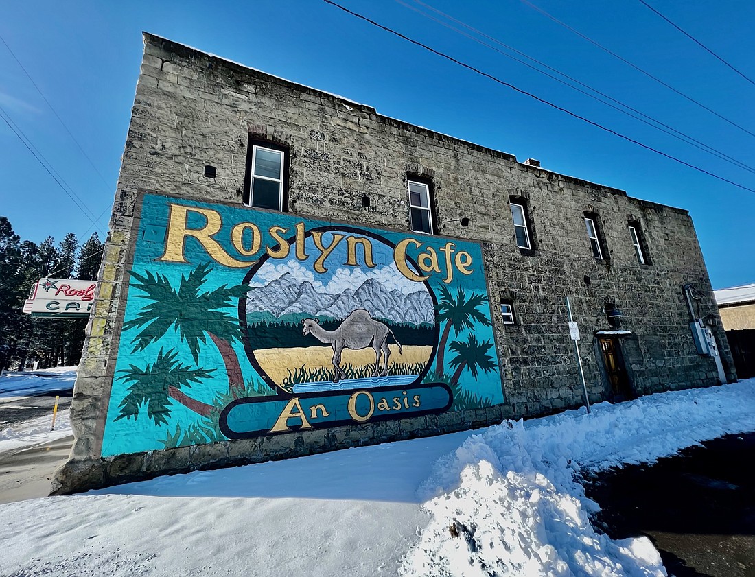 The mural on the side of the Roslyn Cafe was featured in the opening credits of the TV hit “Northern Exposure.” The cafe is located in the historic district on Pennsylvania Avenue.