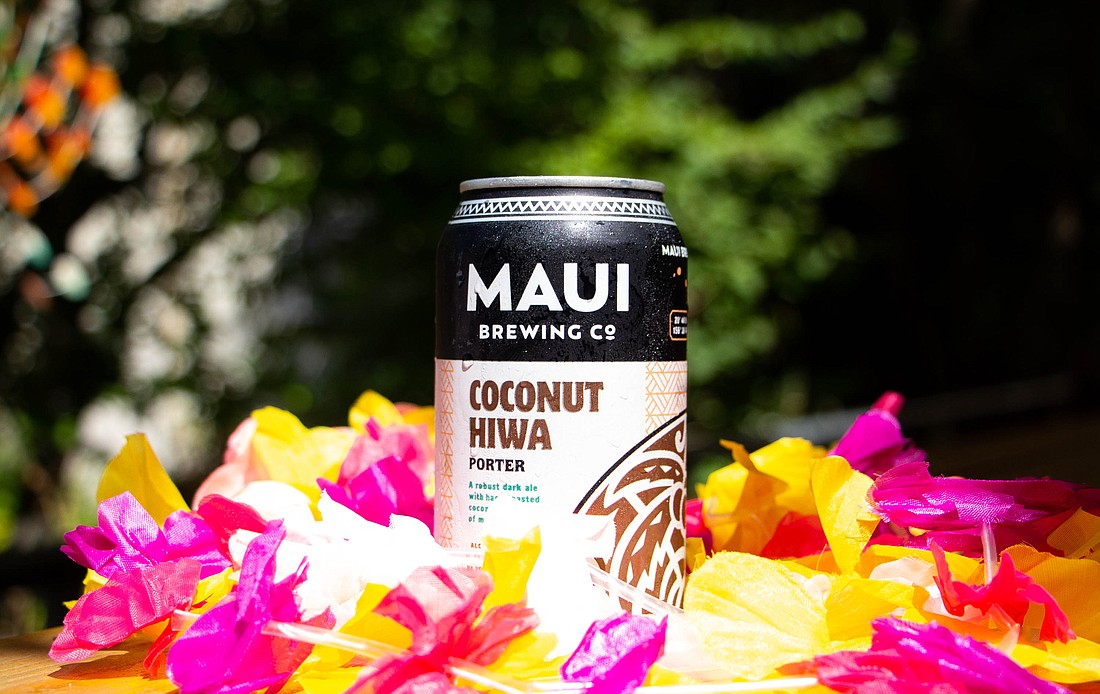 Boundary Bay Brewery is selling leis and Coconut Hiwa Porter from Maui Brewing Co. to raise money for the Kokua Restaurant & Hospitality Fund, which provides assistance to service industry workers displaced by the Maui wildfires.