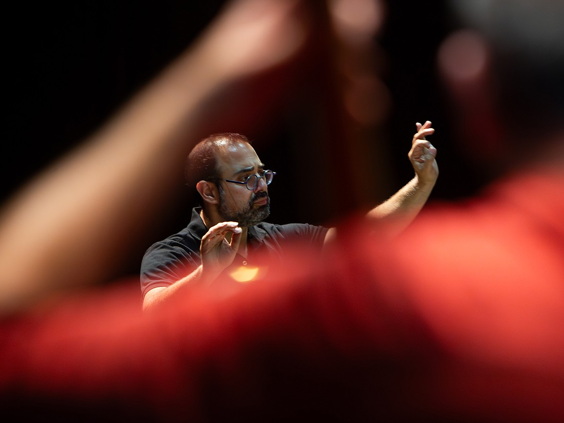 Yaniv Attar conducts a rehearsal of the Bellingham Symphony Orchestra on Tuesday, Sept. 14 at the Mount Baker Theatre. The orchestra's 48th season begins with a Sunday, Oct. 1 concert.