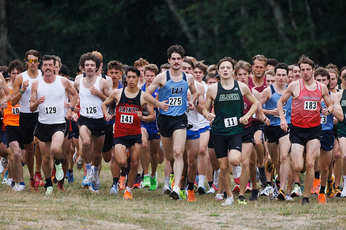 Western Washington University's Kevin McDermott starts out at the front of the pack.