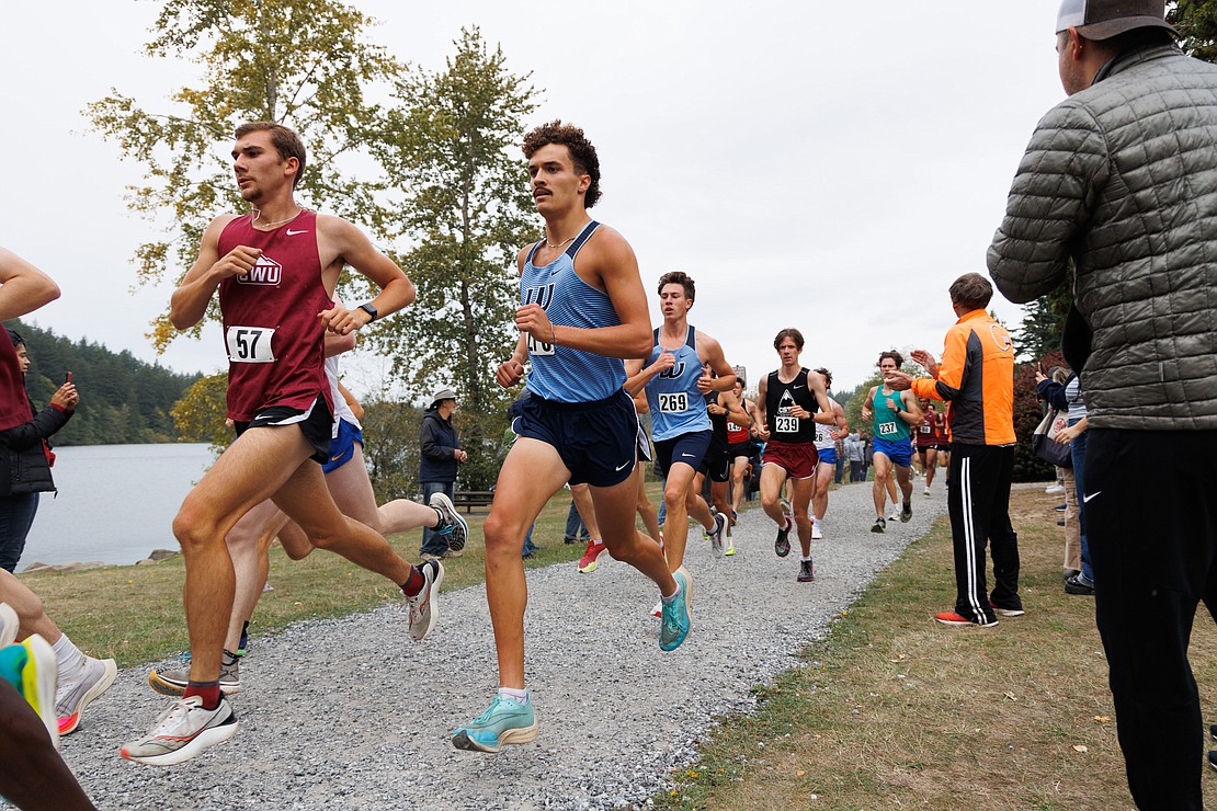 Runners compete in the men's race on Saturday, Sept. 23, during the annual Bill Roe Classic at Lake Padden.