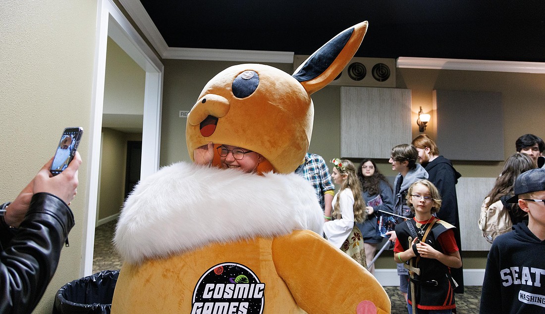 Jordan Kubichek gets her photo taken before wandering the 2022 Bellingham ComiCon as the Pokemon character Eevee. The annual event will return to the Ferndale Events Center on Saturday, Oct. 21.