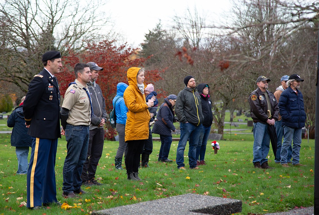 Around 30 people attended the Veteran's Day ceremony.