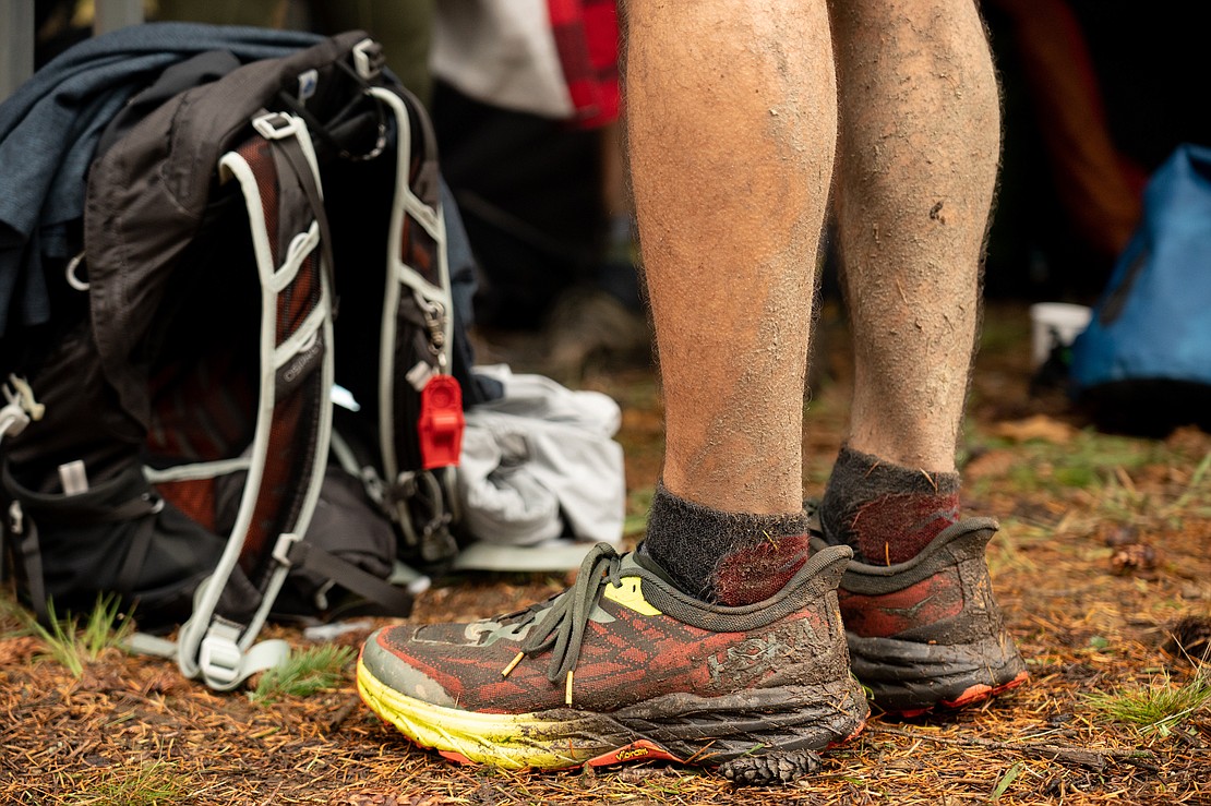 Every runner returned wet and muddy after battling the changes in weather.